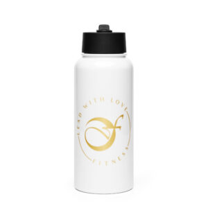 Stainless steel water bottle with a straw lid