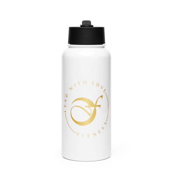 Stainless steel water bottle with a straw lid